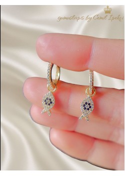 Balık Motif Gümüş Küpe Çifti