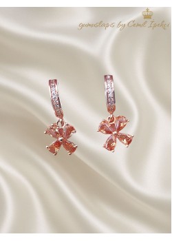 Lab Topaz Taşlı Gümüş Küpe Çifti