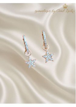 Yıldız Motif Gümüş Küpe Çifti 