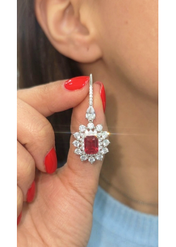 Lab Rubilitte Taşlı Gümüş Küpe Çifti