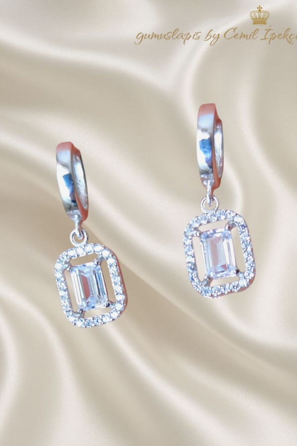 Laboratuvar Pırlantası Taşlı Gümüş Set 