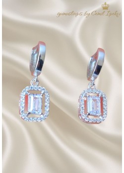 Laboratuvar Pırlantası Taşlı Gümüş Set 