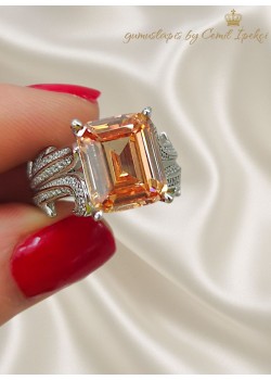 Lab Topaz Taşlı Gümüş Yüzük