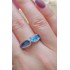 Opal Taşlı Düz Motif Gümüş Yüzük