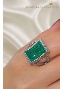 Peridot Taşlı Kavisli Gümüş Yüzük 