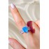 Lab Topaz Taşlı Yanları Baget Motif Gümüş Yüzük