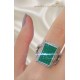 Peridot Taşlı Kavisli Gümüş Yüzük 
