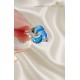 Opal Taşlı Çiçek Motif Gümüş Yüzük 