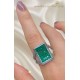 Peridot Taşlı Kavisli Gümüş Yüzük 