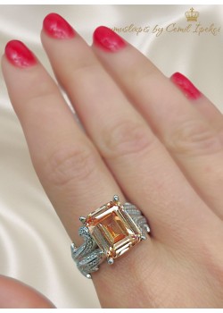 Lab Topaz Taşlı Gümüş Yüzük