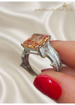 Lab Topaz Taşlı Gümüş Yüzük