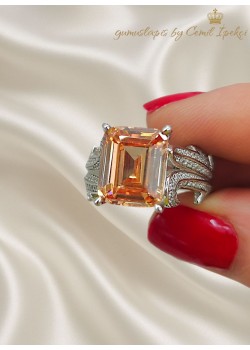 Lab Topaz Taşlı Gümüş Yüzük