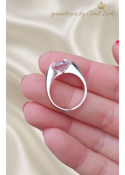 İçe Gömülü Laboratuvar Pırlantası Taşlı Gümüş Rose Yüzük 