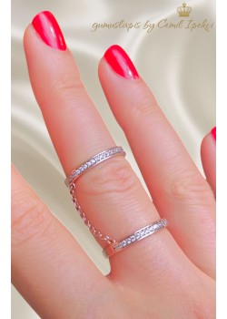 Kendinden Zincirli Gümüş Yüzük 