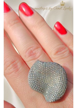 Elişi Gümüş Dalgalı Motif Yüzük