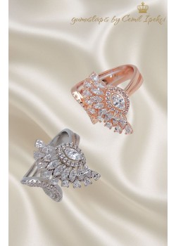 Yelpaze Motif Gümüş Yüzük Serisi