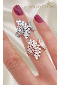 Yelpaze Motif Gümüş Yüzük Serisi