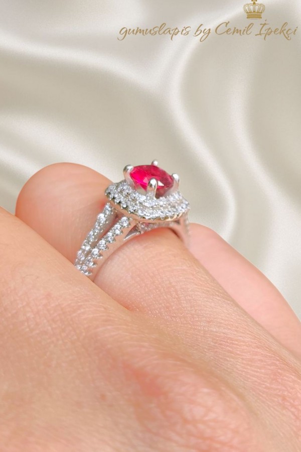 Lab Rubilitte Taşlı Gümüş Yüzük 