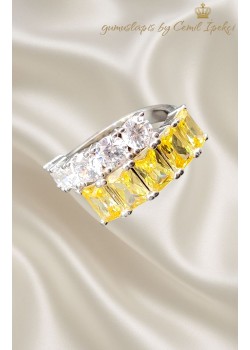 Lab Sarı Safir Taşlı Gümüş Yüzük