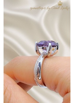 Ametist Taşlı Gümüş Yüzük 