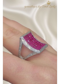 Yakut Taşlı Gümüş Yüzük 