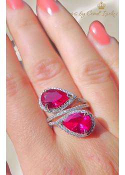 Yakut Taşlı Gümüş Yüzük 