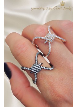 Çapraz Model Gümüş Yüzük Serisi 