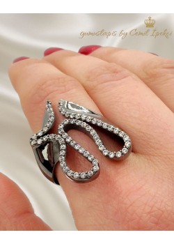 Siyah Kaplama Gümüş Yüzük 