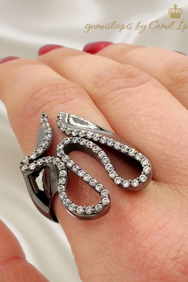 Siyah Kaplama Gümüş Yüzük 