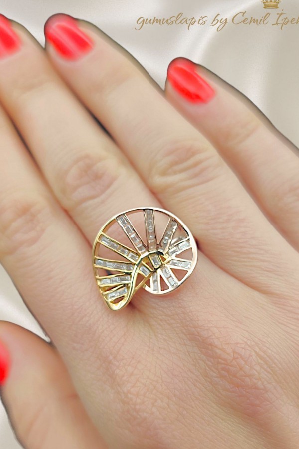 İki Renkli Gümüş Yüzük