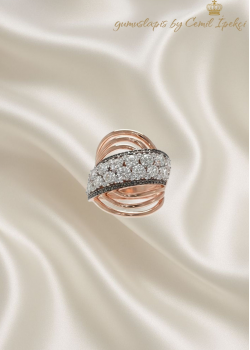 Dumanlı Kuvars Taşlı Büyük Oval Gümüş Yüzük