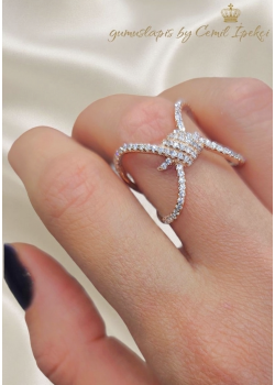 Çapraz Model Gümüş Yüzük Serisi 