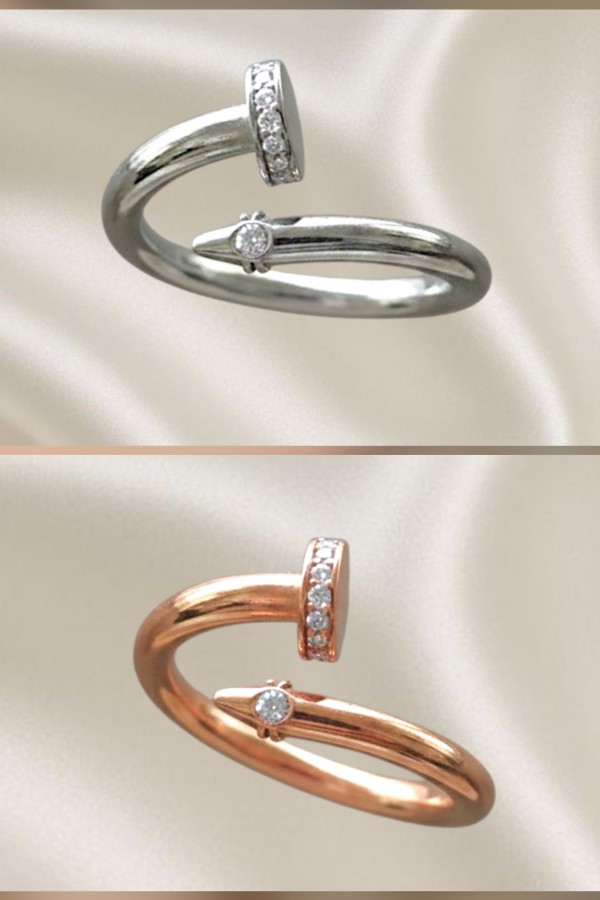 Çivi Motif Gümüş Yüzük Serisi