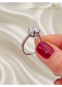 Baget ve Tektaş Motif Gümüş İnce Yüzük