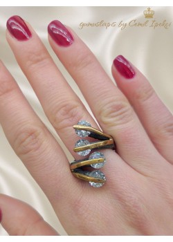 Laboratuvar Pırlantası Dört Taş Gümüş Yüzük 