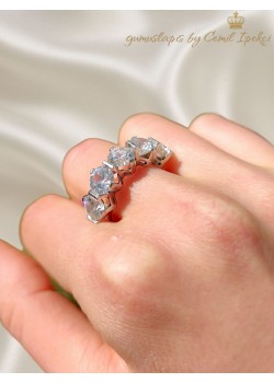 İri Beştaş Gümüş Yüzük 