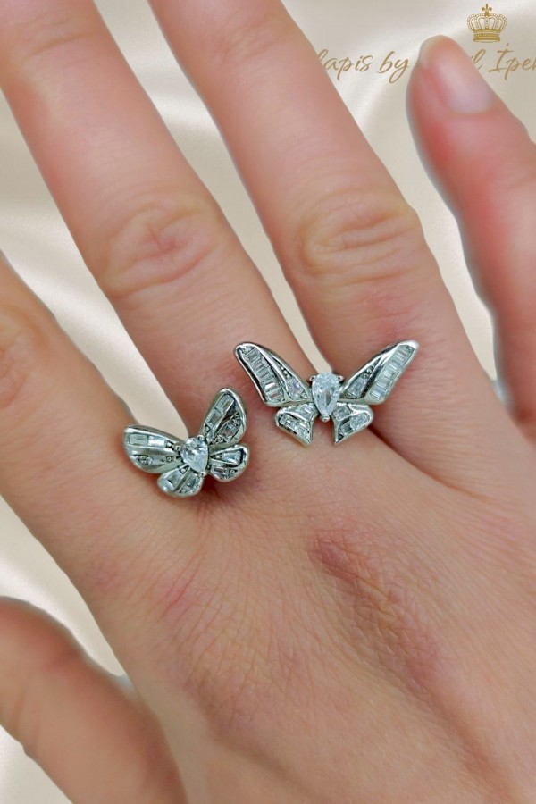 Kelebek Motif Gümüş Yüzük 