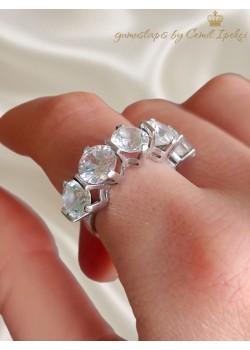 İri Beştaş Gümüş Yüzük 