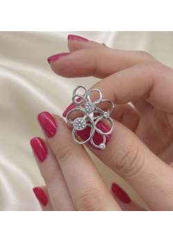 Çiçek Motif Gümüş Yüzük Serisi 