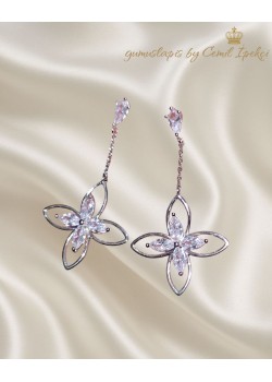 Takma Yeri Gümüş Diğer Yerleri Çelik Taşlı Küpe Çifti 