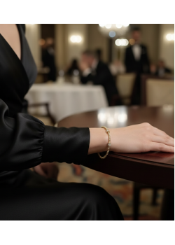 Baget ve Dorika Topları ile Süslü Gümüş Bilezik 