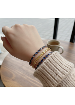 Safir ve Onix Taşlı Asansörlü Gümüş Bileklik Serisi (adet)