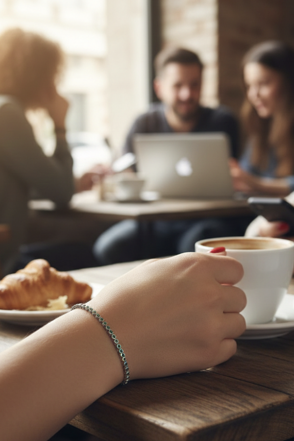 Peridot Taşlı Suyolu Gümüş Bileklik