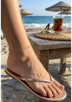 Küp Motif Taşsız Rose Kaplama Gümüş Halhal