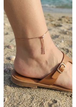 Dorika Topları ile Süslü Asansörlü Gümüş Halhal