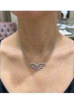 Çoklu Martı Motif Gümüş Kolye