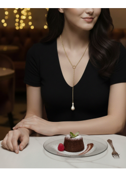 Barok İncili Gümüş Y Kolye 