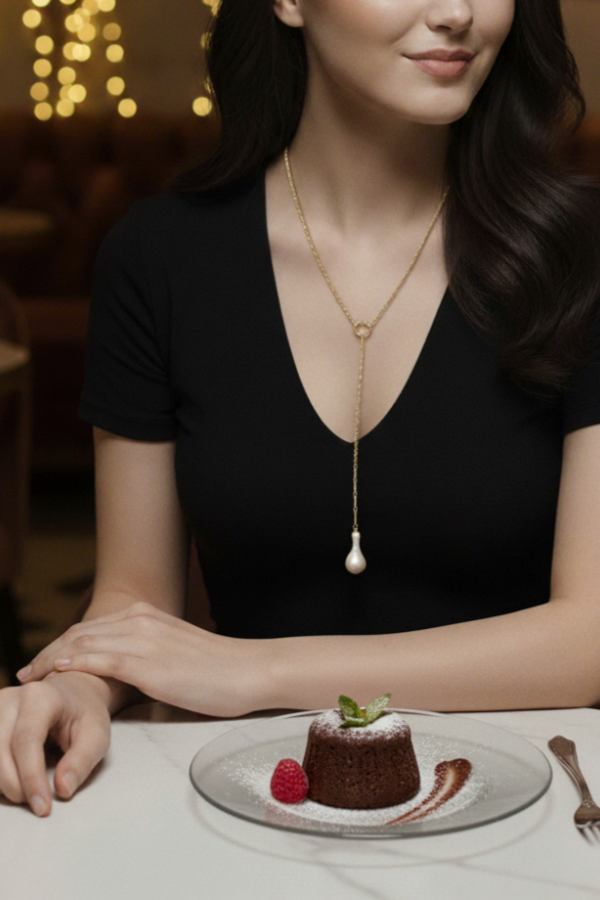 Barok İncili Gümüş Y Kolye 