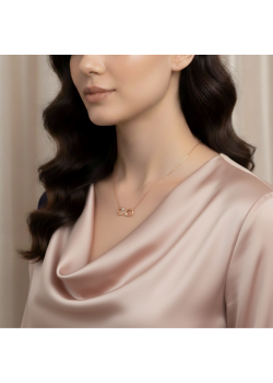 Morganit Taşlı Sonsuzluk Motif Gümüş Kolye 