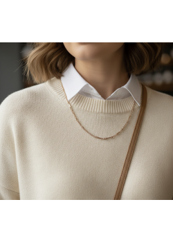 Dorika Topları ile Süslü Gümüş Zincir Kolye 